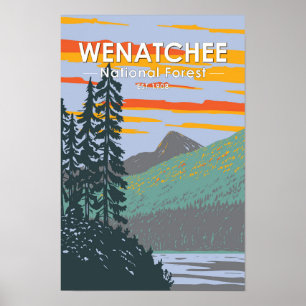 Poster Forêt nationale d'Okanogan Wenatchee Washington