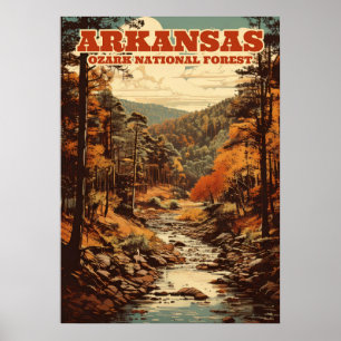 Poster Forêt nationale d'Ozark en Arkansas V01