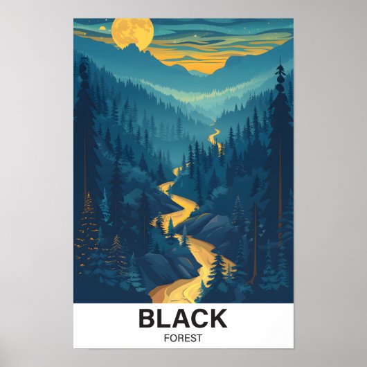 Poster Forêt-Noire Bade-Wurtemberg Allemagne Voyage (Devant)