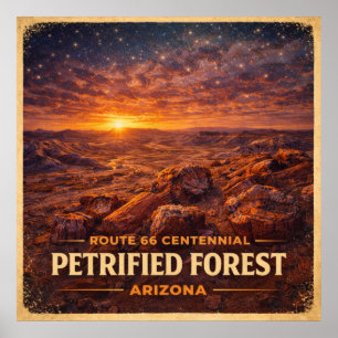 Poster Forêt pétrifiée Arizona Centenaire