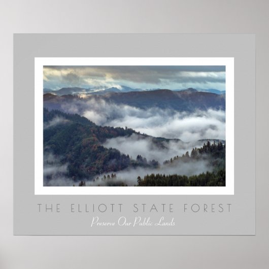 Poster Forêt publique Elliott de l'Oregon- Protéger les t (Devant)