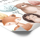 Poster Forêt sauvage d'une mignonne Bois Animaux Annivers (Coin)