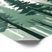 Poster Forêt Silhouette tranquille (Coin)