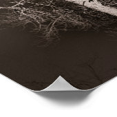 Poster Forêt sombre – Art d'arbre en noir et blanc hantan (Coin)