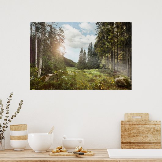 Poster Forêt | Sun Peeking Thru (Cuisine)