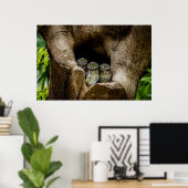 Poster Forêt | Trois Chouettes (Bureau à domicile)