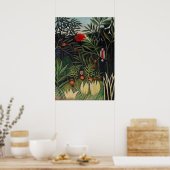 Poster Forêt tropicale avec singes par Henri Rousseau. (Cuisine)