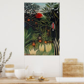 Poster Forêt tropicale avec singes par Henri Rousseau. (Cuisine)