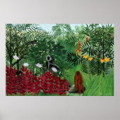 Poster Forêt tropicale avec singes par Henri Rousseau. (Devant)