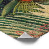 Poster Forêt tropicale avec singes par Henri Rousseau. (Coin)