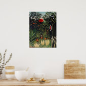 Poster Forêt tropicale avec singes par Henri Rousseau. (Cuisine)