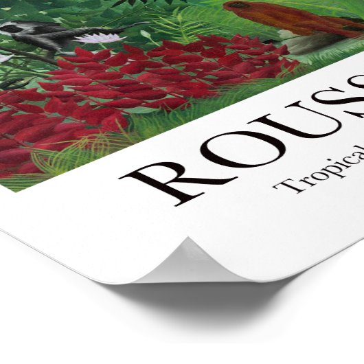 Poster Forêt tropicale avec singes par Henri Rousseau (Coin)