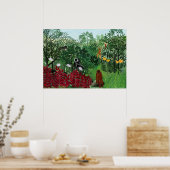 Poster Forêt tropicale avec singes par Henri Rousseau. (Cuisine)