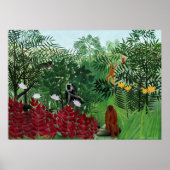 Poster Forêt tropicale avec singes par Henri Rousseau. (Devant)