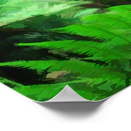 Poster Forêt tropicale et cascades (Coin)