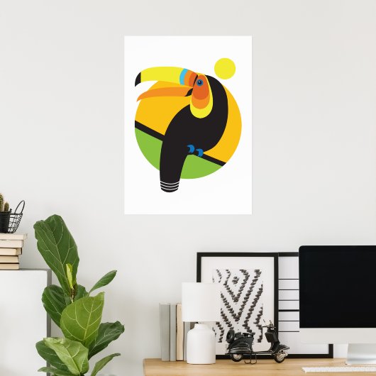 Poster Forêt tropicale moderne Graphique Toucan Bird (Bureau à domicile)