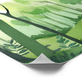 Poster Forêt Verte | Paysage Aquarelle Aéré (Coin)