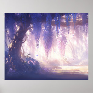 Poster Forêt Wisteria enchantée : Allover éthéré Dangli
