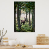 Poster Forêt | Woodlands & Red Deer (Cuisine)