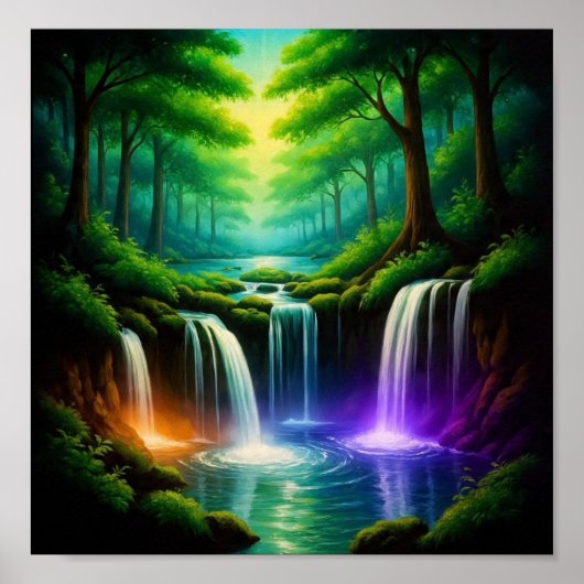 Poster ForêtCascadeLumineuse (Devant)