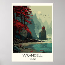 Forêts côtières rocheuses de Wrangell en Alaska