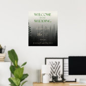 Poster Forêts Misty Arbres Bienvenue À Notre Mariage (Bureau à domicile)