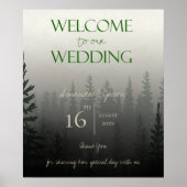 Poster Forêts Misty Arbres Bienvenue À Notre Mariage (Devant)