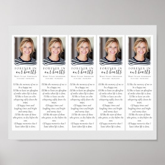 Poster Forever | 2x7" Modèle de marque-page DIY funéraire (Devant)