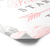 Poster Forever commence ainsi rose Rose d'aquarelle (Coin)