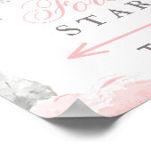 Poster Forever commence ainsi rose Rose d'aquarelle (Coin)