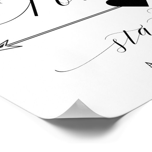Poster Forever Commence Ici Script Flèche Directe Signe (Coin)