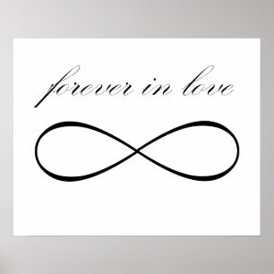 Poster Forever in love infinity symbole d'impression affi