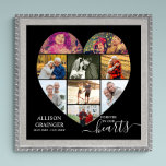 Poster Forever in our Hearts Heart Shaped 9 Photo Collage<br><div class="desc">Collage de photos en forme de coeur Affiche de service funéraire que vous pouvez également afficher à la veillée ou à la célébration de la commémoration de la vie. Le modèle photo est configuré pour que vous puissiez ajouter vos images qui sont affichées en formats paysage, portrait et carré pour...</div>
