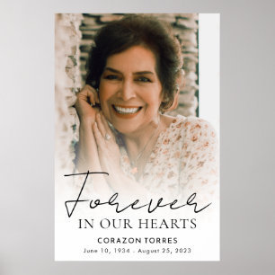 Poster Forever in Our Hearts Memorial Photo Funérailles