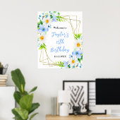 Poster Forget-Me-Nots Daisies Birthday Party Welcome Sign (Bureau à domicile)