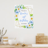 Poster Forget-Me-Nots Daisies Birthday Welcome (Cuisine)