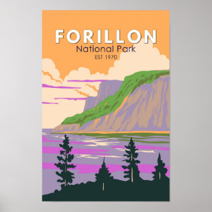 Poster Forillon National Park Canada Travel Art Vintage