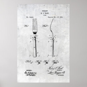 Poster Fork Patent Print 1883