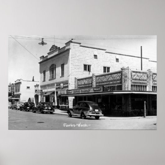 Poster Forks, WashingtonA Street Scene Forks, WA (Devant)