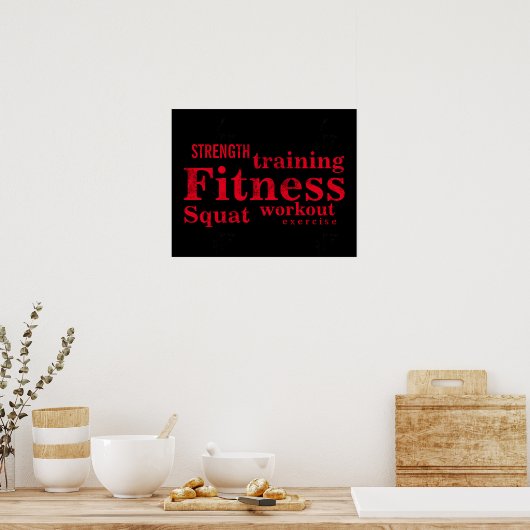 Poster Formation Cool Red Bold Textes GYM Workout (Cuisine)