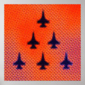 Poster Formation de F16 à Orange. Pop art (Devant)