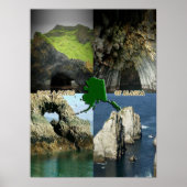 Poster Formations rocheuses et grottes en Alaska Collage (Devant)