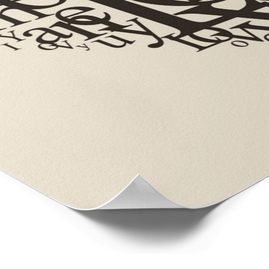 Poster Forme cardiaque à partir de lettres (Coin)