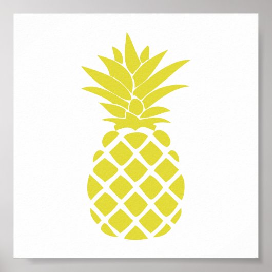 Poster Forme d'ananas décoratif jaune (Devant)