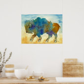 Poster Forme d'art stylisé Western Buffalo (Cuisine)