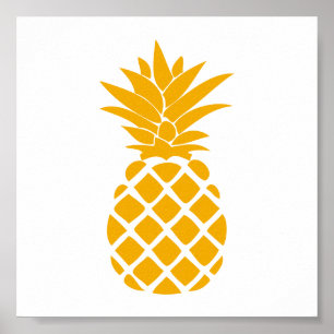 Poster Forme de ananas décoratif orange