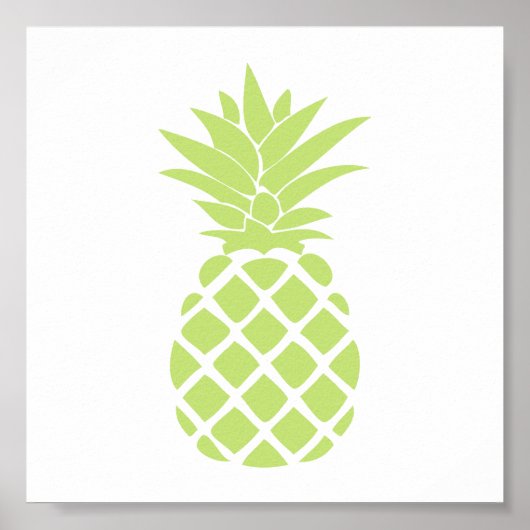 Poster Forme de Ananas Décoratif Vert Citron (Devant)