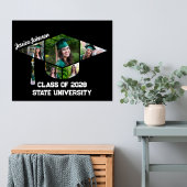 Poster Forme de capuchon de graduation noire moderne Coll