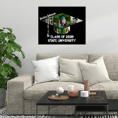 Poster Forme de capuchon de graduation noire moderne Coll