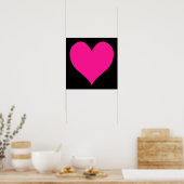 Poster Forme de coeur mou noir et rose profond (Cuisine)